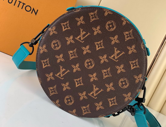 Louis Vuitton Wheel Box Monogram Coated Canvas with Blue Cowhide Leather Trim Replica