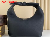 Louis Vuitton Why Knot MM Handbag in Black Beige Perforated Mahina Calf Leather M20788 Replica