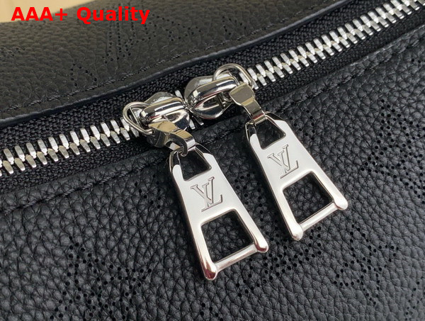 Louis Vuitton Why Knot MM Handbag in Black Beige Perforated Mahina Calf Leather M20788 Replica