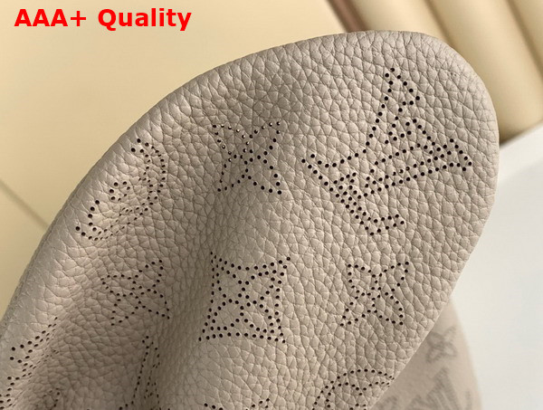 Louis Vuitton Why Knot MM Handbag in Galet Beige Perforated Mahina Calf Leather M20787 Replica