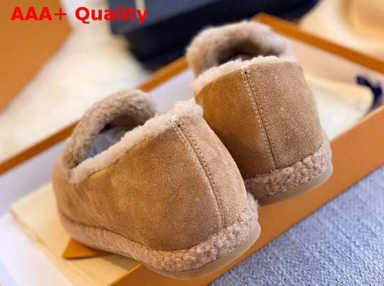 Louis Vuitton Winter Flat Loafer in Brown Suede Calf Leather and Shearling Replica