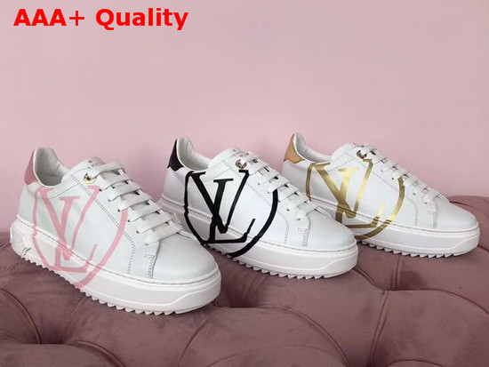 Louis Vuitton Women Time Out Trainer White with Gold Replica