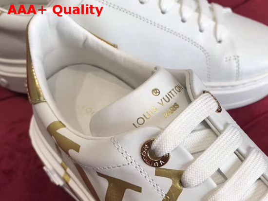 Louis Vuitton Women Time Out Trainer White with Gold Replica