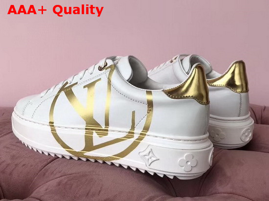 Louis Vuitton Women Time Out Trainer White with Gold Replica