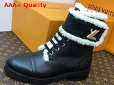 Louis Vuitton Wonderland Flat Ranger Black Calfskin Leather and Sheepskin Replica