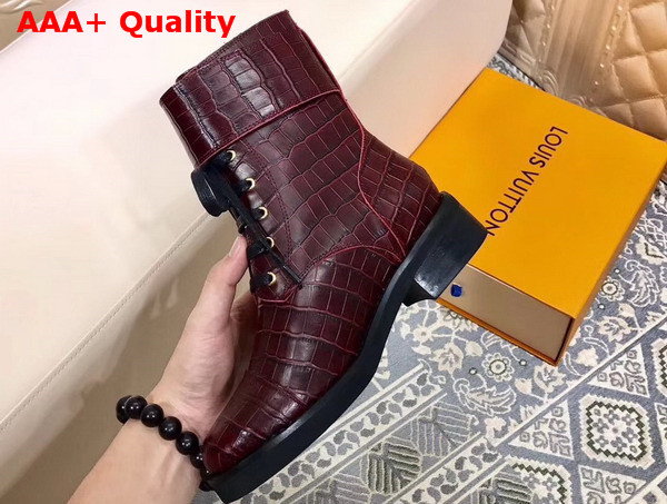 Louis Vuitton Wonderland Ranger Burgundy Crocodile Embossed Calf Leather Replica