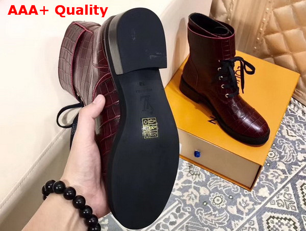 Louis Vuitton Wonderland Ranger Burgundy Crocodile Embossed Calf Leather Replica
