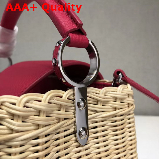Louis Vuitton Woven Capucines BB Wicker and Red Calf Leather Replica