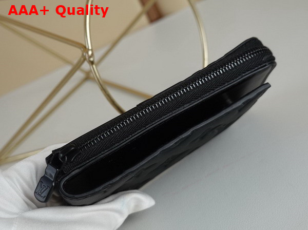 Louis Vuitton Zipped Card Holder in Black Monogram Shadow Calf Leather Replica