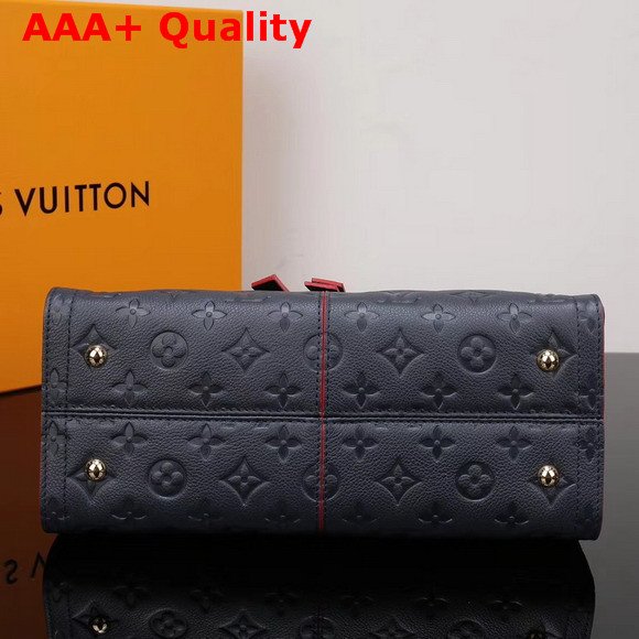 Louis Vuitton Zipped Handbag PM Monogram Empreinte Cowhide Marine Rouge M54195 Replica