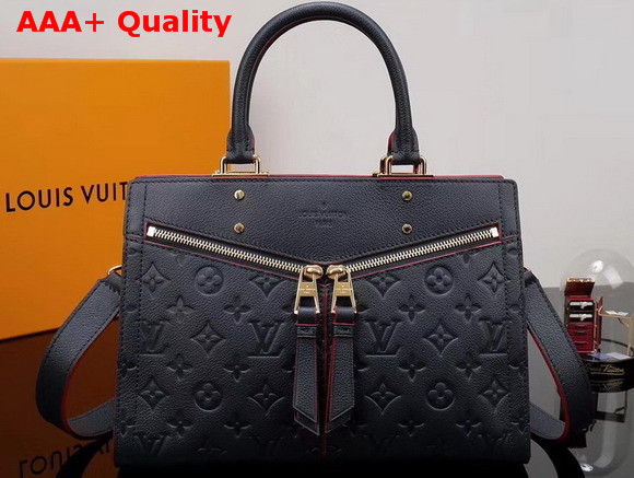Louis Vuitton Zipped Handbag PM Monogram Empreinte Cowhide Marine Rouge M54195 Replica