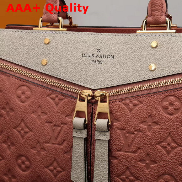 Louis Vuitton Zipped Handbag PM Monogram Empreinte Papyrus Creme M43468 Replica