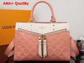 Louis Vuitton Zipped Handbag PM Monogram Empreinte Papyrus Creme M43468 Replica