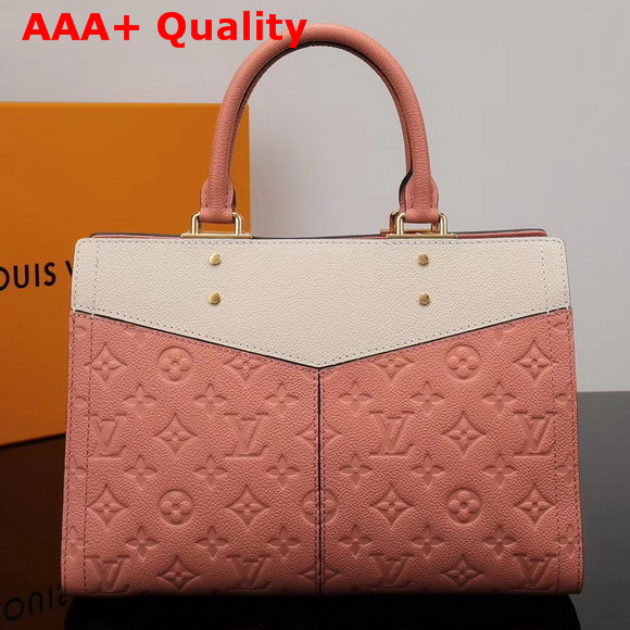 Louis Vuitton Zipped Handbag PM Monogram Empreinte Papyrus Creme M43468 Replica