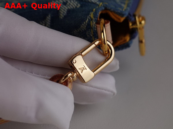 Louis Vuitton Zipped Pochette in Blue Monogram Denim Replica