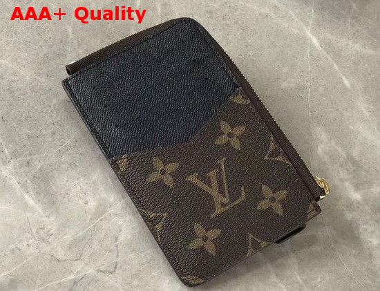 Louis Vuitton Zippy Coin Card Holder Monogram Canvas and Black Taiga Leather Replica