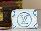 Louis Vuitton Zippy Coin Purse Lagoon Blue Monogram Tiles Coated Canvas Replica