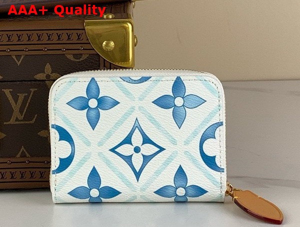 Louis Vuitton Zippy Coin Purse Lagoon Blue Monogram Tiles Coated Canvas Replica
