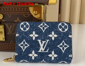 Louis Vuitton Zippy Coin Purse Navy Blue Monogram Jacquard Denim M81185 Replica