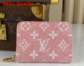 Louis Vuitton Zippy Coin Purse Pink Monogram Jacquard Denim Replica