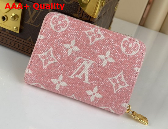 Louis Vuitton Zippy Coin Purse Pink Monogram Jacquard Denim Replica