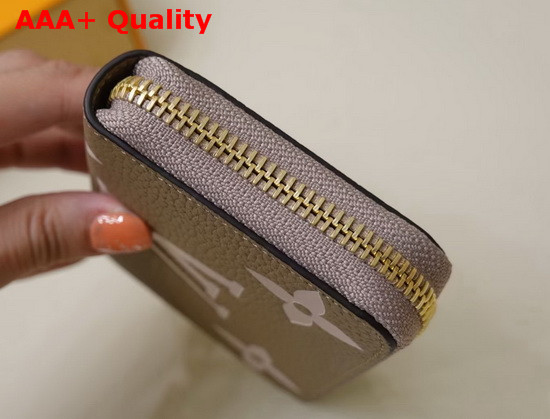 Louis Vuitton Zippy Coin Purse Tourterelle Gray and Cream Monogram Empreinte Leather M69797 Replica