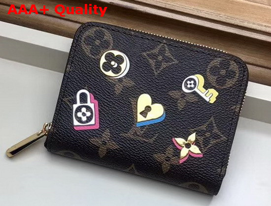 Louis Vuitton Zippy Coin Purse in Monogram Canvas Decorated with Locks Keys and Monogram Flowers M64118 Replica