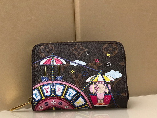 Louis Vuitton Zippy Coin Purse in Monogram Canvas Featuring House Symbols Show Vivienne Enjoying Herself at a Funfair M69745 Replica