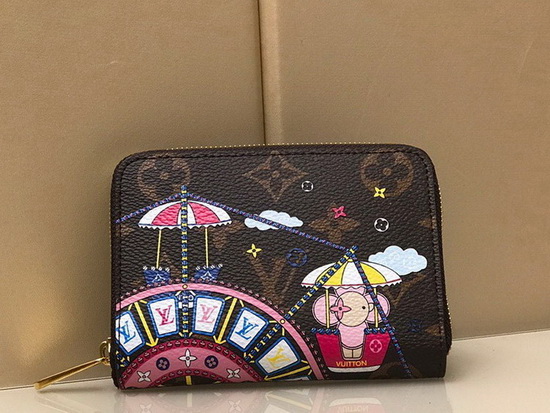 Louis Vuitton Zippy Coin Purse in Monogram Canvas Featuring House Symbols Show Vivienne Enjoying Herself at a Funfair M69745 Replica