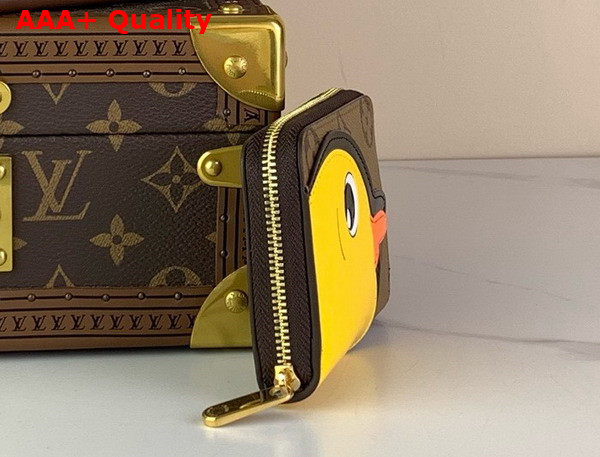 Louis Vuitton Zippy Coin Purse in Monogram Reverse Canvas Adorned with a Yellow Duck M83690 Replica