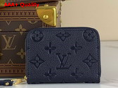 Louis Vuitton Zippy Coin Purse in Navy Blue Monogram Empreinte Leather Replica