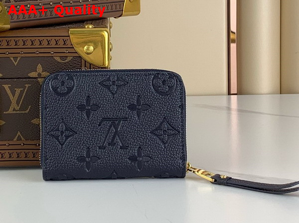 Louis Vuitton Zippy Coin Purse in Navy Blue Monogram Empreinte Leather Replica