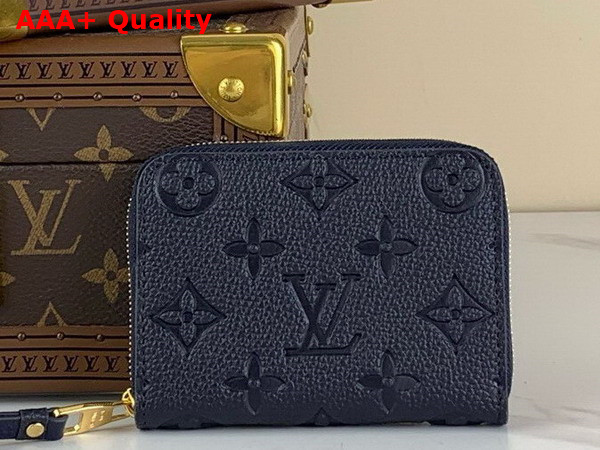 Louis Vuitton Zippy Coin Purse in Navy Blue Monogram Empreinte Leather Replica