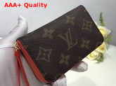 Louis Vuitton Zippy Multicartes Monogram Canvas with Orange Interior Replica