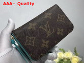 Louis Vuitton Zippy Multicartes Monogram Canvas with Turquoise Interior Replica