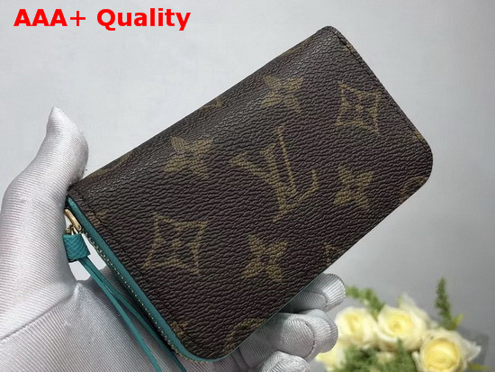 Louis Vuitton Zippy Multicartes Monogram Canvas with Turquoise Interior Replica
