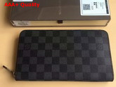 Louis Vuitton Zippy Organiser Damier Graphite Canvas N63077 Replica