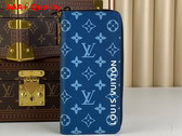 Louis Vuitton Zippy Vertical Wallet in Atlantic Blue Monogram Coated Canvas M82799 Replica