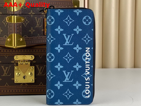 Louis Vuitton Zippy Vertical Wallet in Atlantic Blue Monogram Coated Canvas M82799 Replica