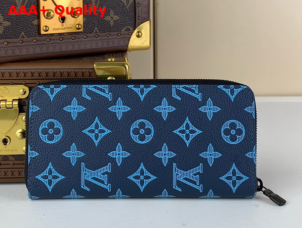 Louis Vuitton Zippy Vertical Wallet in Navy Rive Blue Calf Leather M82322 Replica