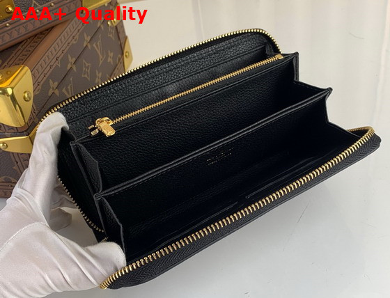 Louis Vuitton Zippy Wallet Black Monogram Empreinte Embroidered Replica