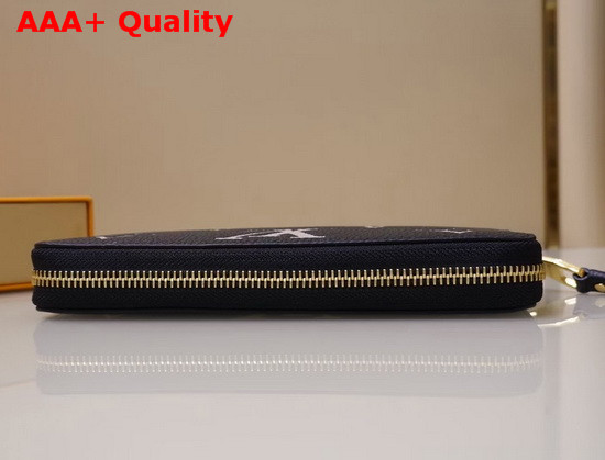 Louis Vuitton Zippy Wallet Black and Cream Monogram Empreinte Leather Replica