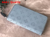 Louis Vuitton Zippy Wallet Bleu Horizon Pumpkin Mahina Perforated Calfskin Leather M67410 Replica