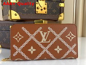 Louis Vuitton Zippy Wallet Brown Monogram Empreinte Embroidered Replica