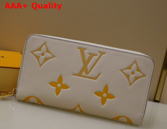 Louis Vuitton Zippy Wallet Creme Safran Monogram Empreinte Leather M80402 Replica