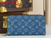Louis Vuitton Zippy Wallet Denim Blue Monogram Denim M82958 Replica