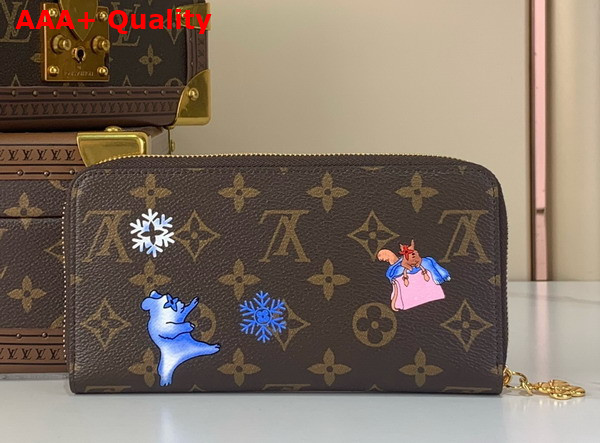 Louis Vuitton Zippy Wallet Monogram Snowy Pearl Coated Canvas M26256 Replica