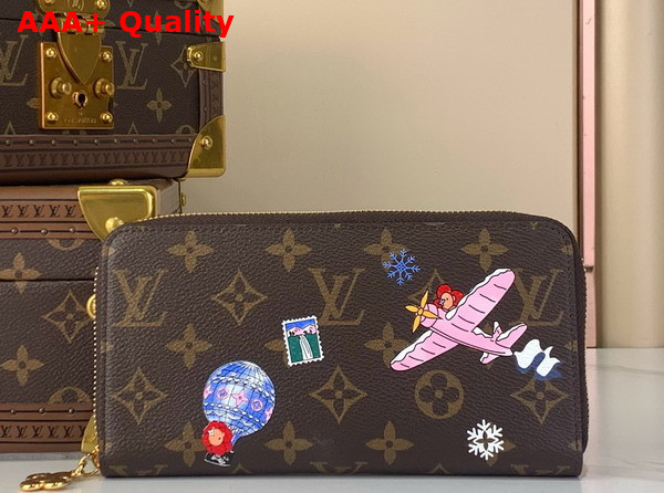 Louis Vuitton Zippy Wallet Monogram Snowy Pearl Coated Canvas M26256 Replica