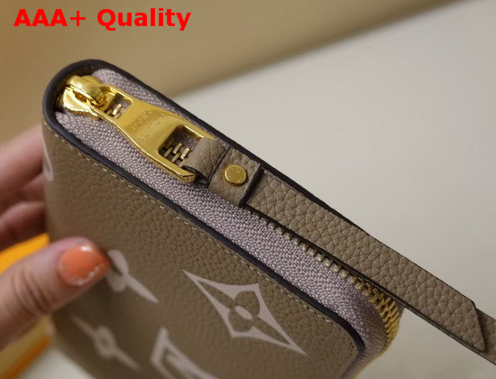 Louis Vuitton Zippy Wallet Tourterelle Gray and Cream Monogram Empreinte Leather M69794 Replica