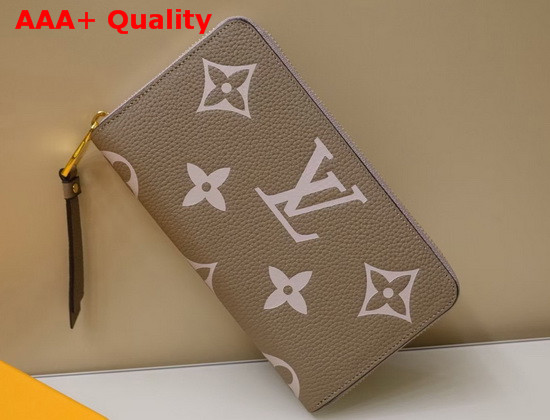 Louis Vuitton Zippy Wallet Tourterelle Gray and Cream Monogram Empreinte Leather M69794 Replica